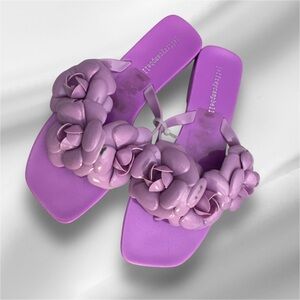 NWOT, Jeffrey Campbell Purple Floral Jelly Sandals 8